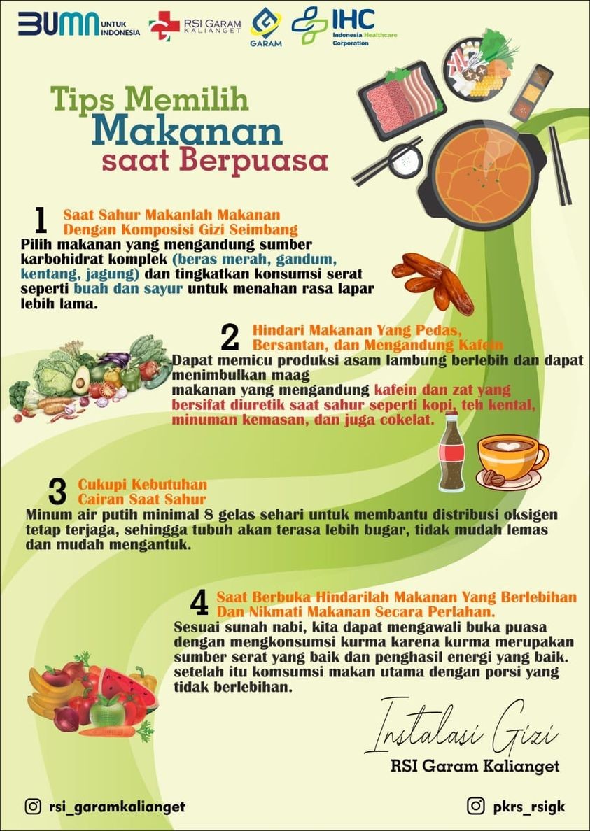 TIPS MEMILIH MAKANAN SAAT BERPUASA