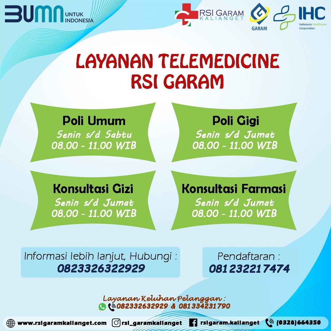 RSI GARAM KALIANGET LAUNCHING APLIKASI PENDAFTARAN PASIEN ONLINE RAWAT JALAN & LAYANAN TELEMEDICINE