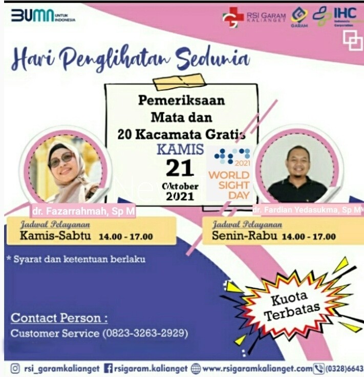 KOUTA TERBATAS, DAFTARKAN DIRI ANDA DI RSI GARAM KALIANGET